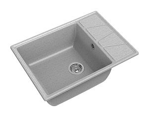 Мойка кухонная Granfest GF - V-680L, 680x500x200мм, серый, искусственный камень, в комплекте
