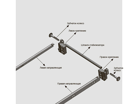 Стабилизатор для скрытых направляющих Smart Slide Push to open полногот выдвижения, 450 мм, Samet