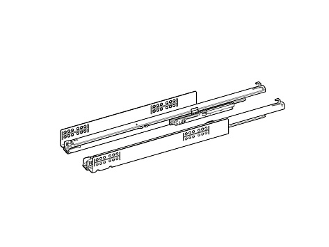 Скрытая направляющая Quadro V6 You 25/350, Silent system, для AvanTech YOU и дерев. ящ., 25кг, EB21, полн. выдв., левая, Art. 9256860, Hettich
