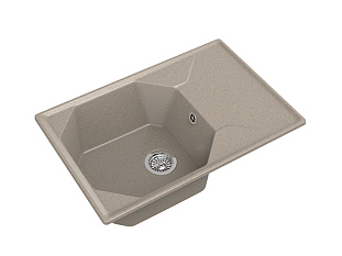 Мойка кухонная Granfest GF - U-740L, 740х500x200мм, песочный, искусственный камень, в комплекте