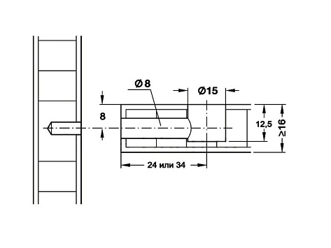 Эксцентриковая стяжка Rastex 15 для плит 15/16 мм, без покрытия, Art. 9059487, Hettich