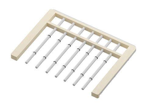 ARISTO Вешалка для брюк выдвижная, серия 460, L=607, Дерево светлое, белый Art. WD0303.VP060.WH0PC.RU