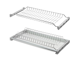 Сушилка для посуды в модуль 800 мм, с рамкой, глубина 284-355 мм, ДСП 16, 1 поддон, нержавеющая сталь, Kalibra