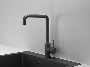 Смеситель Granula 7110, ЧЕРНЫЙ МАТОВЫЙ, Kitchen Space,латунь