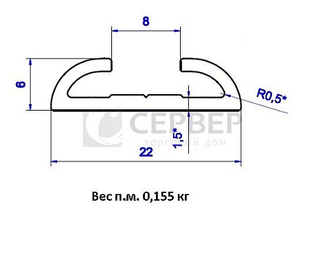 Направляющая одинарная д/распаш дверей серебро 2950