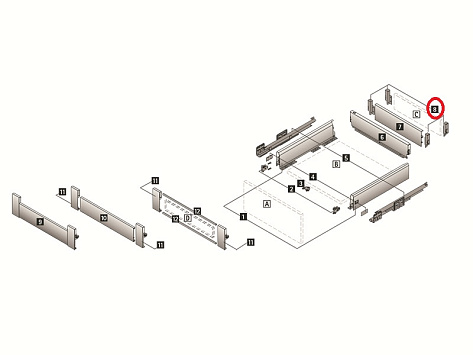 Комплект соединителей задней стенки ArciTech,  H218,  цвет белый Art. 9149282, Hettich