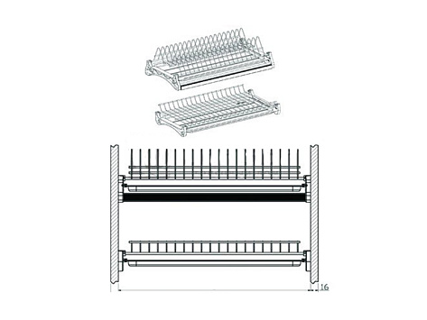 Сушилка для посуды V3 модуль 500, нержавеющая сталь, LID