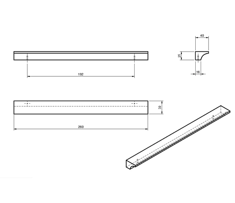 Ручка мебельная  Plane HL-011M деревянная (дуб),192 мм