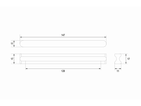 Ручка мебельная, накладная VOLNA RS065W.4/128, 128 мм, белый, Boyard