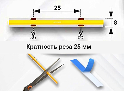 Светодиодная лента COB 320 диодов/м.п, нейтр. 4000K, 12V, 10W/м.п., 1000 Lm/m, IP33