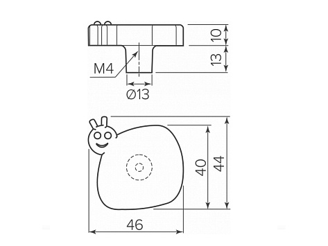 Ручка мебельная, кнопка Улитка, силикон