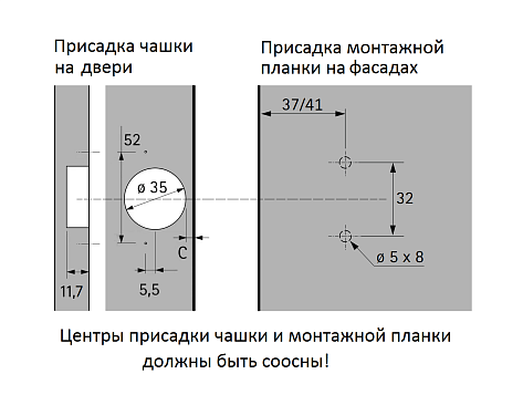 Петля быстрого монтажа Intermat 9930 TH 52, чашка Sensys  "карусельная" 50/65* Art. 9090109, Hettich