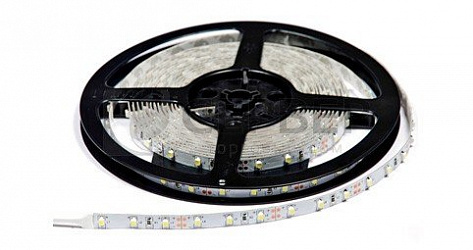 Светодиодная лента 60 диодов/м.п 2835, тепл. белый 12V, 4,8W/м.п., 900-1080 Lm/m, IP20