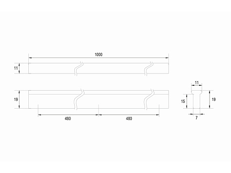 Ручка мебельная, накладная PORT RS066GR.4/960, 480х2 мм, серый, Boyard
