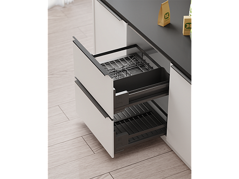 Сушилка выкатная Ф445, Дайнинг Агент 800 мм (модули: 2 с реш Б, с реш М), антрацит, дно антрацит, Art. 2395319846, Kessebohmer