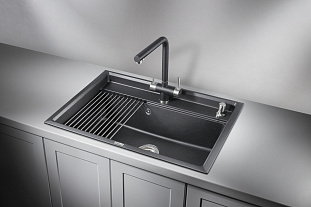 Мойка кухонная Granula KS-7301, 730х510х245мм, черный , искусственный камень