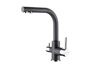 Смеситель высокий Paulmark Es213011, с питьевой водой, хром/серый металлик 402, искусственный камень