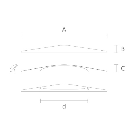 Ручка мебельная, накладная ПРЕСТИЖ, 64 мм, прозрачный, дуб
