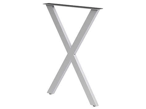 Опора барная X-образная, 30х60, 1100x595+5мм, усиленная, алюминий матовый (RAL9006)