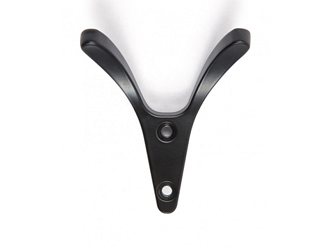 Крючок мебельный СЕНАТОР K212BL.2, двухрожковый, матовый чёрный, Boyard