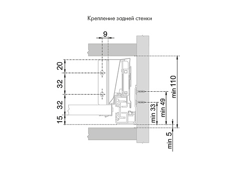 Внутренний ящик СТАРТ 400 с доводчиком, белый, Boyard, добавить панель SBW08/W/1200