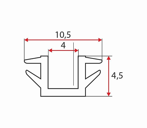 Уплотнитель SLIM для среднего профиля, наполнение 4 мм, черный