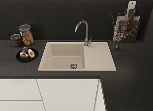 Мойка кухонная Granfest GF - LV-760L, 760x500x200мм, кашемир, искусственный камень, в комплекте