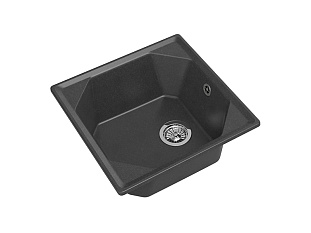Мойка кухонная Granfest GF - U-500, 500x500x200мм, графит, искусственный камень, в комплекте