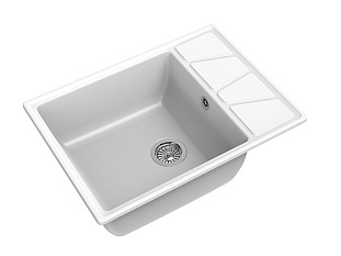 Мойка кухонная Granfest GF - V-680L, 680x500x200мм, иней, искусственный камень, в комплекте