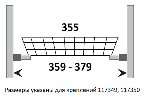 Dorwell корзина сетчатая в модуль 400мм, серый металлик, 355x470x200мм