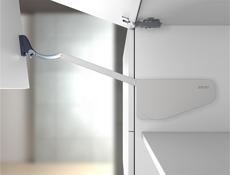 Механизм Multi Mech, рычаг 345 для фасада высотой  860-1040 мм, B1, белые крышки, в компл. с петлями Art. 12408471000101, Samet