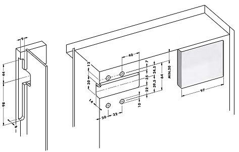 Мебельный навес CMR 807 RV, комплект (левый + правый, монтажные планки, заглушки), белый, LID