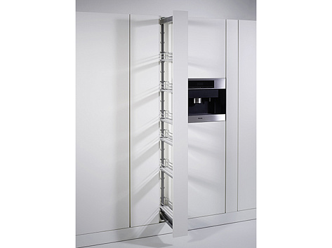 Диспенса 90° ЧВ 150 мм, высота 1900-2300 мм, Арена КЛАССИК, 6 полок, хром, цвет дна серый, Art. 2600960005, Kessebohmer