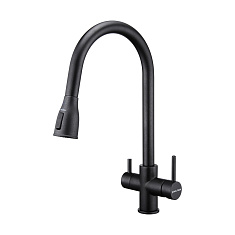 Смеситель для кухни Lange, черный металлик, La214212-418, Paulmark