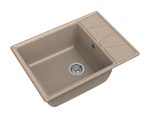 Мойка кухонная Granfest GF - V-680L, 680x500x200мм, песочный, искусственный камень, в комплекте