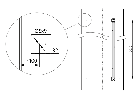 Стяжка-выпрямитель для фасадов до 2750 18-16 мм, накладная NA0208.VP200.SLMAN.CT