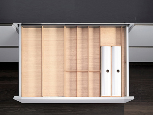 Лоток для ящика ФайнЛайн 800 - 900 мм/500 мм + держатель для фольги, ясень светлый, ROCKENHOUSEN Art. 2373810378, Kessebohmer