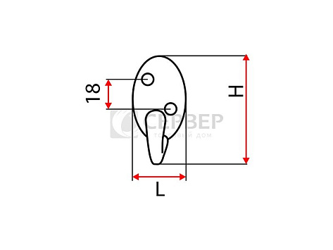 Крючок мебельный K2301CP, однорожковый, хром