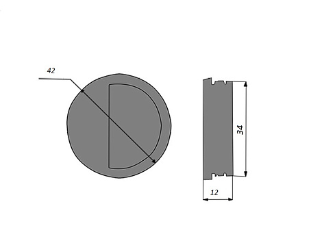 Ручка мебельная, врезная RC419MC, D41, Китай, матовый хром