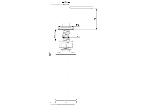 Дозатор для жидкого мыла DECUS, D004-418, чёрный металлик, Paulmark