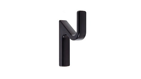 Крючок мебельный ЗИГЗАГ K107BL.13, однорожковый, матовый чёрный, Boyard