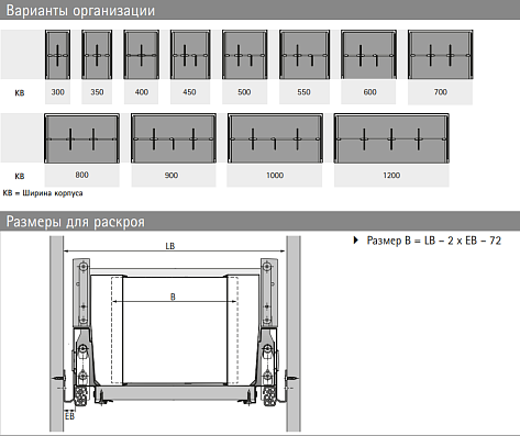 Внутренняя организация OrgaStore 820 для InnoTerch Atira, KB800, белый, Art.9194853, Hettich