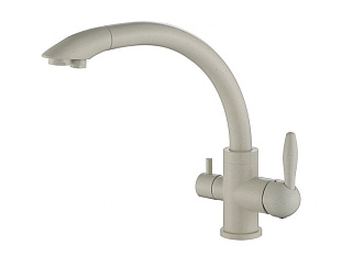 Смеситель высокий Paulmark Es213001, с питьевой водой, хром/белый 331, искусственный камень