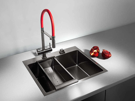 Мойка Omoikiri Akisame 51-LG 510х510х200мм, выпуск 3 1/2, нержавеющая сталь/латунь, в комплекте