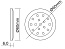 Светильник светодиодный накладной, PALIS-19-2, 16 диодов, 1.8W 12V, 120Лм 4000К алюминий 60*6.2мм, шнур 2,5м, с коннектором  L813 (папа)