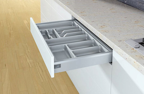 Лоток для столовых приборов OrgaTray 440 для InnoTech Atira/ArciTech, Гл441-520хШ501-600, пластик, серебристый, Art.9194937, Hettich