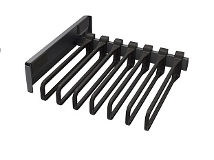 Держатель для брюк односторонний лев/прав выдвижной с 7 вешалками, Конеро, W 457 мм, D 475 мм, цвет ЧЕРНЫЙ Art. 2383837021, Kessebohmer