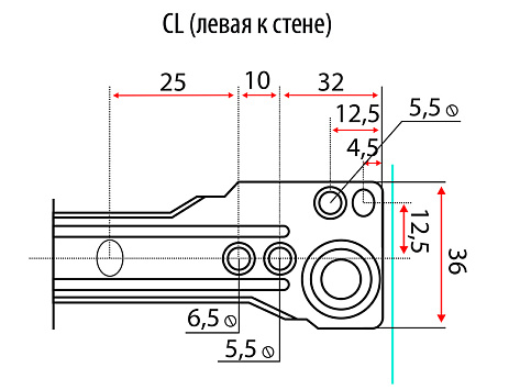 Направляющие роликовые для ящиков 350мм, белый