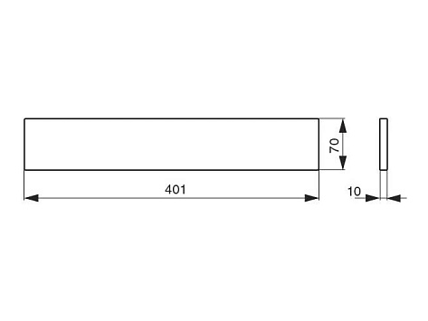Вставка в полку, 401х70х10мм, отделка дуб