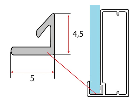 Уплотнитель для фасадного профиля L- образный